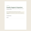 Family Support Organizer cover page