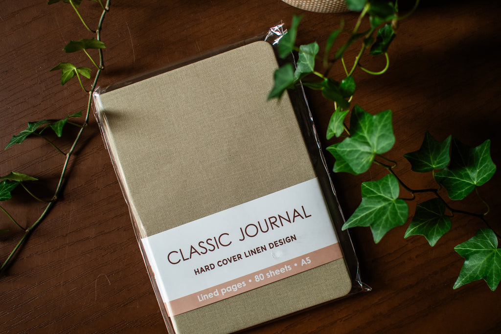 Beige Hardcover Linen Journal