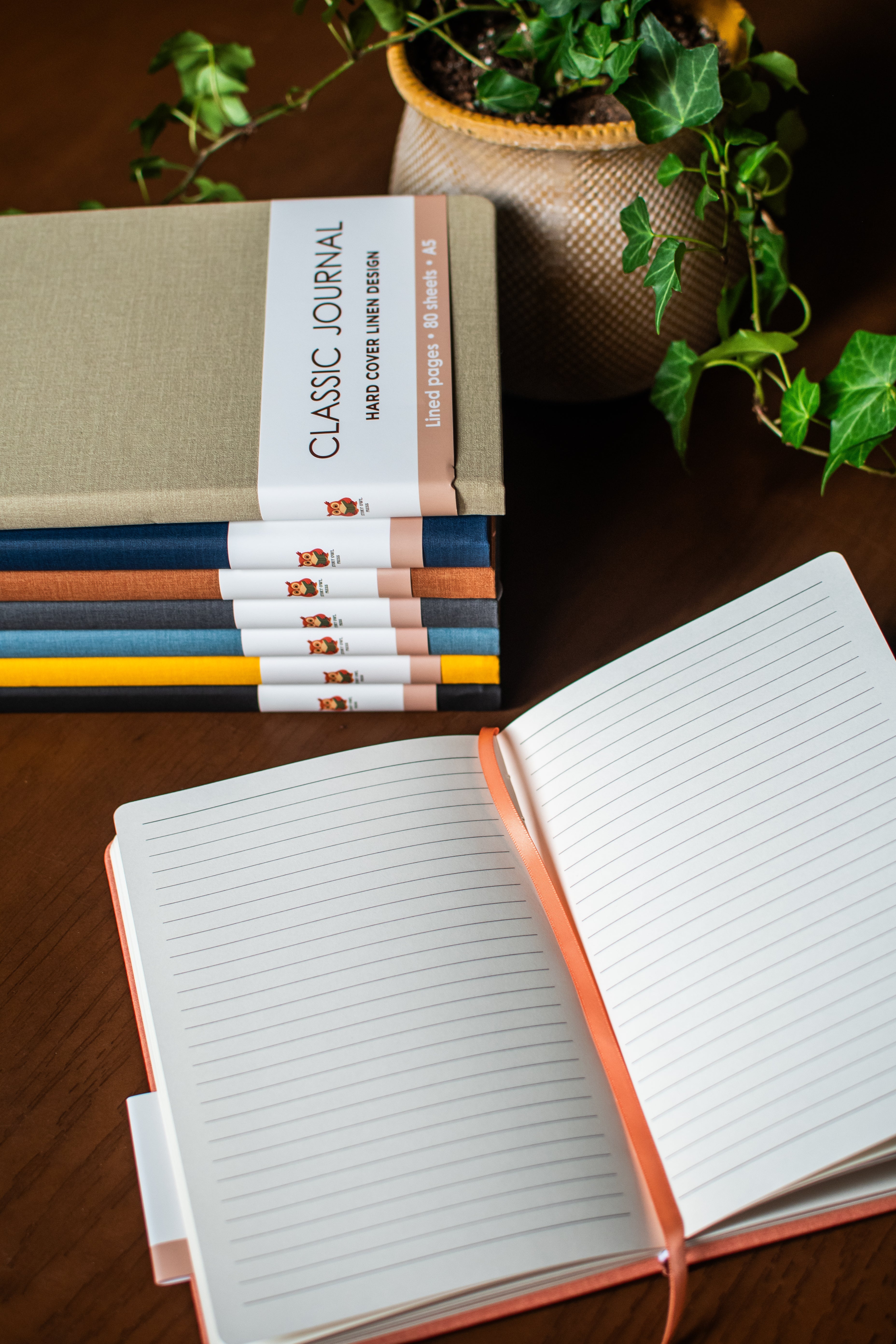8 Journals - Colorful Linen Lined Journal Box