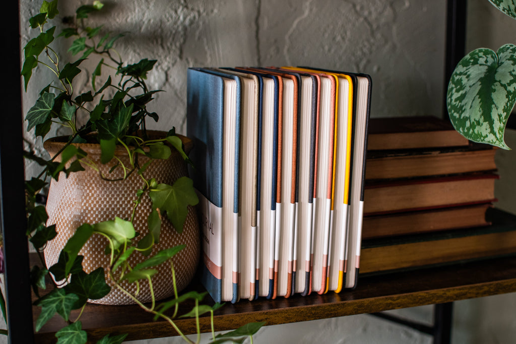 8 Journals - Colorful Linen Lined Journal Box