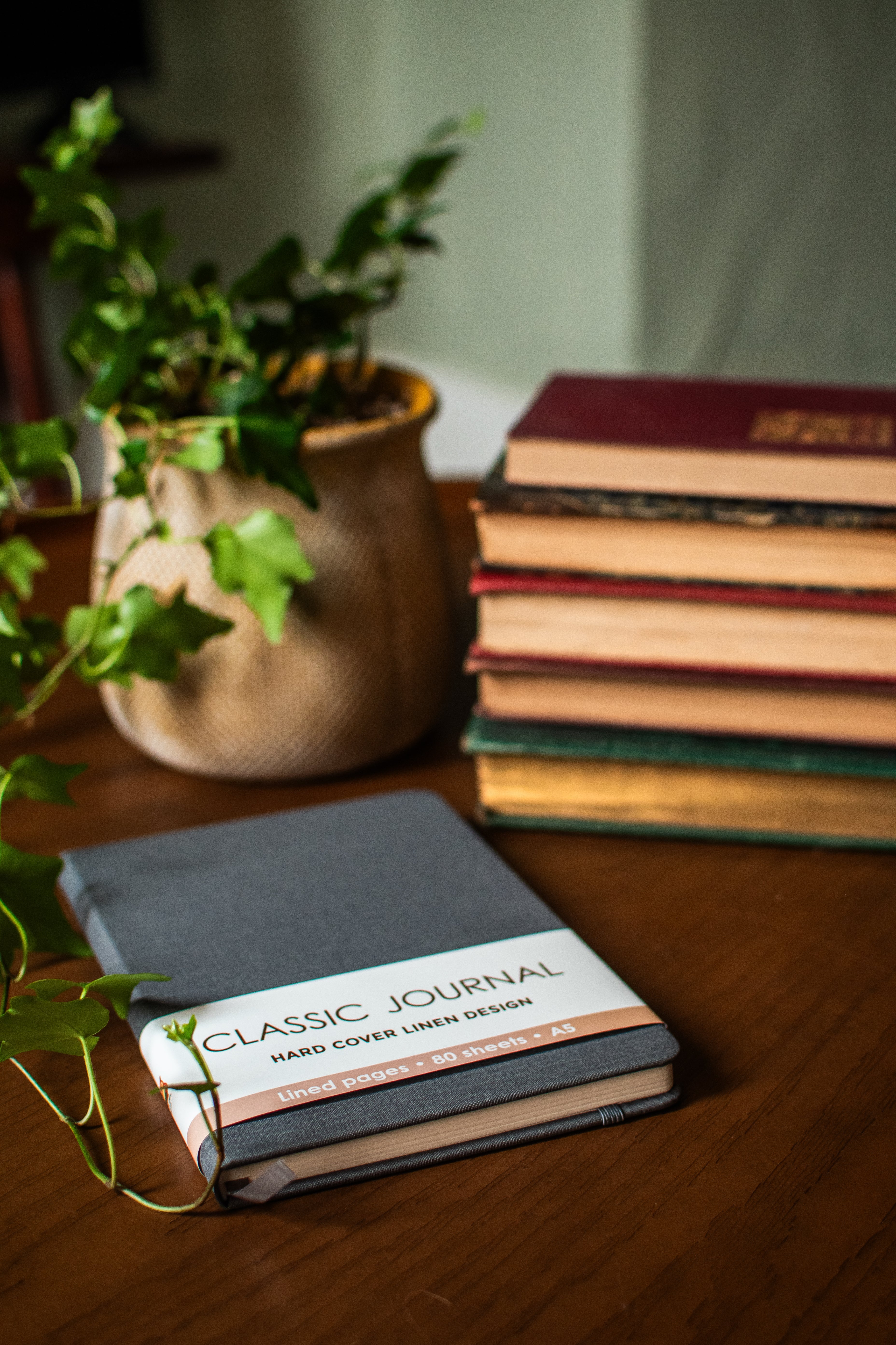 Grey Hardcover Lined Journal